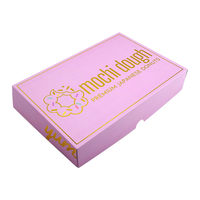 Individuelle Rosa Goldfolie Logo Faltbare Beliebte Mochi Donut Halbes Dutzend Donut Kekse Süßigkeiten Karton Papier Verpackung Geschenkbox