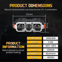 Phare de moto électrique 100W 70W à faisceau haut/bas, projecteur LED latéral clignotant pour voiture, moto tout-terrain