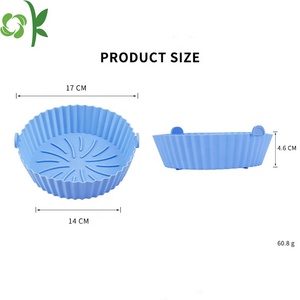 OKSILICONE Food Safe BPA Free Air Fryers accessori <span class=keywords><strong>per</strong></span> forno 6.5-8 pollici riutilizzabile antiaderente Silicone <span class=keywords><strong>friggitrice</strong></span> strumento di cottura - Product Image 2