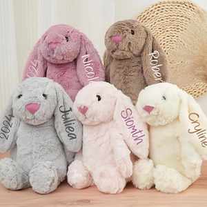 Peluche lapin brodée à longues oreilles, poupée de sommeil pour bébé, livraison directe personnalisée, cadeau de Pâques pour filles - Product Image 2
