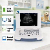 EURVET Échographe Numérique Complet Noir et Blanc de Petite Taille, Facile à Utiliser, Image 2D, Écran LCD, Multi-Sondes Optionnelles, Extension de Prise