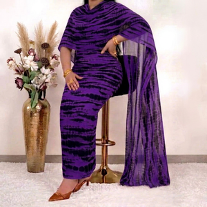 Tissu en mousseline tie-dye soudanais 100 % polyester, léger et transparent, pour vêtements féminins et sari - Product Image 1