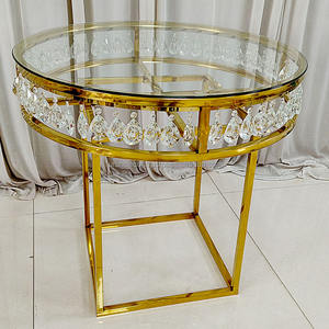 furun Round <b>Table</b> Square Base Glass Surface Metal Wedding <b>Table</b> Home Supplies <b>Party</b> <b>Decoration</b> - Product Image 3