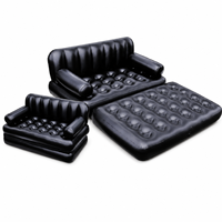 Canapé convertible en PVC sur mesure de 0,34 mm d'épaisseur, canapé-lit gonflable double portable pour l'intérieur et l'extérieur