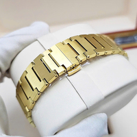 Montre mécanique automatique en acier inoxydable plaqué or, cadran guilloché champagne, lumineuse, montre de luxe pour hommes d'affaires