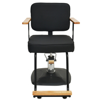 Fauteuil de Barbier Moderne et Élégant Noir BEIMENG en Acier Inoxydable – Mobilier de Salon en Gros – Chaise de Barbier Confortable pour Salon de Coiffure