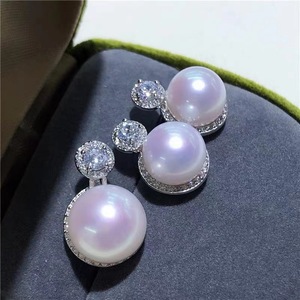 S925 Silver DIY Pearl Accessories Empty Holder <b>Concealer</b> Pendant Earrings Fashion Jewelry 9290 - Product Image 1