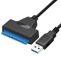 Cable USB 3.0 a SATA de 22 pines para disco duro, 7+15 pines, plástico ABS, conector de intercambio en caliente para disco duro/SSD de 2.5 pulgadas, adaptador convertidor para portátil/escritorio