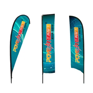 Groothandel Custom Print Outdoor Evenement Reclame Bali Flutter Swooper Boog Zeil Strand Vliegende Veer Vlag Banner