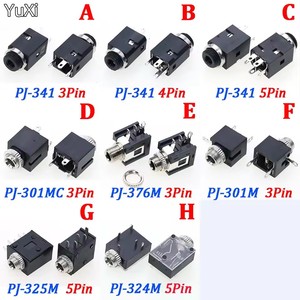 Conector Hembra Estéreo de 3.5mm PJ341 <span class=keywords><strong>301</strong></span> 376M 301M 325M con Tornillo, Conector de Audio para Auriculares de 3.5mm PJ-324, Enchufe Cilíndrico - Product Image 1