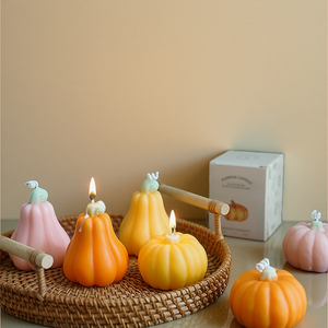 Halloween Home Decor Holiday Party Gift bougies personnalisées Creative Pumpkin Bougie parfumée à la cire de soja faite à la main - Product Image 4