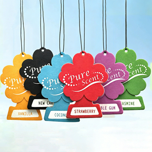 Désodorisants de voiture en papier parfumé de haute qualité, mignons, à parfum intense, avec logo personnalisé, découpés sur mesure - Product Image 3