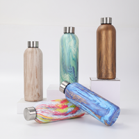 Bouteille de sport Peiway en acier inoxydable, luxe, portable, réutilisable, écologique, avec couvercle à corde, petite ouverture