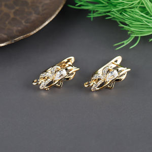 M950 Blattform 18K vergoldet Diy Ohrringe Haken für Frauen Schmuck Herstellung Zubehör 4 teile/los - Product Image 6