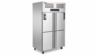 Réfrigérateur-congélateur commercial vertical à double température et double compresseur 410+430L à quatre portes pour cuisine de restaurant