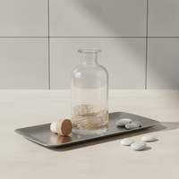 Bouteille en verre de silex de luxe Brilliance de haute qualité pour Vodka, Whisky, Tequila, Brandy, Diffuseur 100ml, Bouchon mat écologique