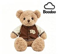 Boneka Beruang Teddy Seragam Baseball Vintage Bordir Boodoo - Kain Super Lembut Pereda Stres Ukuran Besar untuk Anak-Anak dan Dewasa