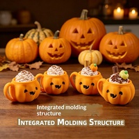 Porte-clés anti-stress Halloween, breloques Pop It Fidget imprimées en 3D (citrouille, coupe de crème glacée, jouet Latte mignon), décoration de sac à dos, cadeau