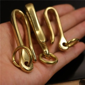 Solid Brass Belt U Hook Keychain Key <b>Ring</b> Wallet Fob <b>Clip</b> Retro Vintage Fish Hook with O <b>ring</b> 3 Sizes Available - Product Image 6