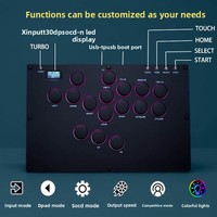 Hitbox Deluxe Edition Mechanical Gaming Keyboard with RGB Backlit PS5 Fighting-Style Joystick Large Size 16 Tactile Keycaps