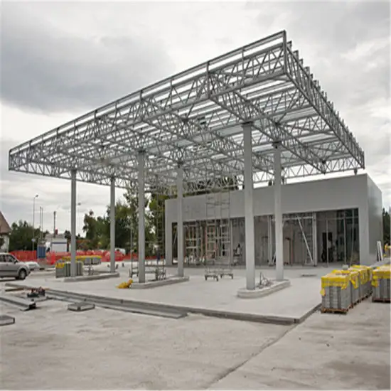 Gasolinera prefabricada de estructura de acero de bajo costo Yinong China/gasolinera