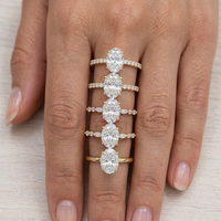 Bague de fiançailles en argent sterling 925 avec moissanite ovale 3 carats Kirin GH D Pinky White Moissanite, OEM ODM