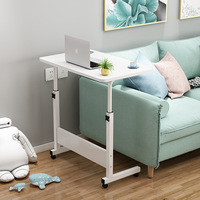 Soldes d'Usine Bureau Rose Réglable en Hauteur pour Filles, Table d'Appoint d'Ordinateur Portable pour Lit et Canapé