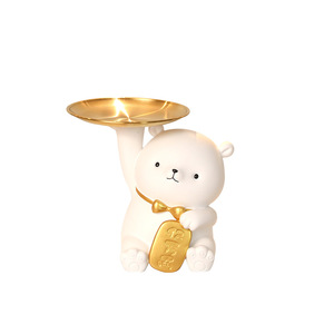 Top Rhyme Little Bear Storage Tray Standing Type Painted Multifunction Home Decoration Craft - Product Image 5