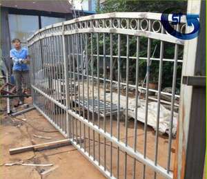 Porte battante à double ouverture de cour de clôture motorisée de qualité stable enduite de poudre G3015C - Product Image 4