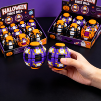 Bola Antiestrés con Luz LED de Fantasma de Halloween, Bola Giratoria Impresa en 3D con Luz LED para Aliviar la Ansiedad