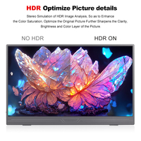Moniteur de Jeu Portable IPS 1080P Full HD de 15,6 Pouces avec HDR, Haut-Parleurs Intégrés, Compatible USB-C pour Ordinateurs Portables, PS4, Switch
