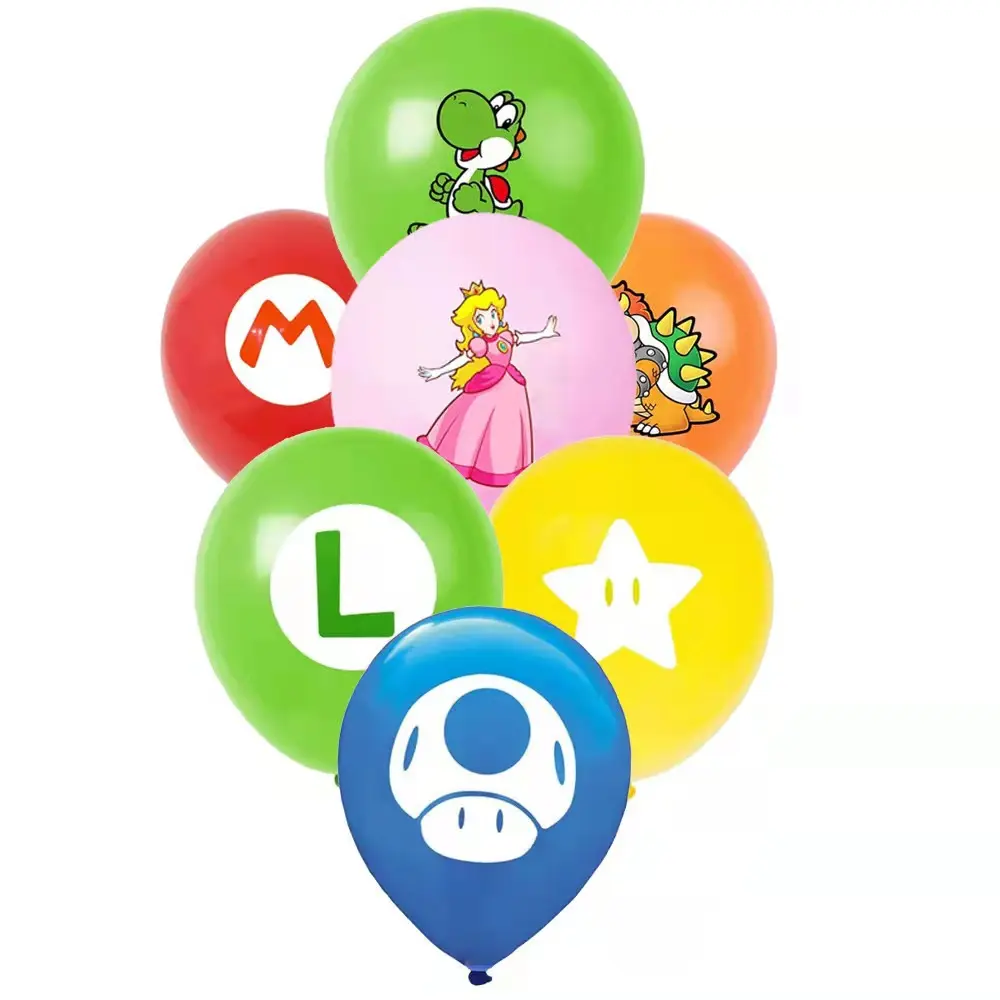 Cartoon Spel Thema Mario Kinderen Verjaardagsfeest Decoratie En Decoratie Latex Ballon