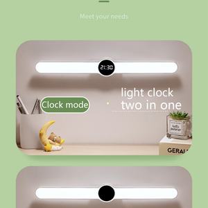 Lámpara de Mesa con Reloj, Luz LED USB, Magnética, Colgante, para Gabinete/Escritorio, Recargable, con Regulación Continua, Luz Nocturna, Lámpara de Lectura para Dormitorio - Product Image 3