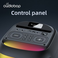 Sistema de Altavoces Profesional para DJ Oudiobop, Doble Woofer de 6.5 Pulgadas, Micrófono Inalámbrico Dual, para Bodas, Celebraciones, Fiestas al Aire Libre y en el Patio