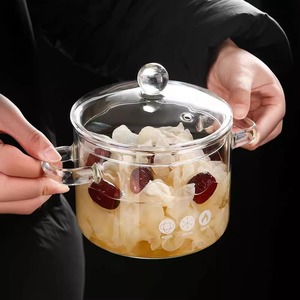 1.35L/1.5L/1.9L Heat-resistant Glass Cooking Pot &amp; <strong>Saucepan</strong> Set 2 Handles Gas <strong>Induction</strong> Ready for Noodle Soup Milk Baby Food - Product Image 6
