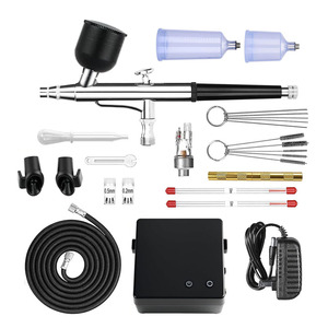 Kit de Aerógrafo con Mini Bomba Eléctrica de 40 psi, Boquilla de Aluminio Portátil de 0.2 mm para Pintura Automotriz - Product Image 2