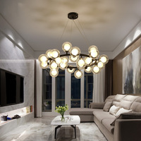 Luminaire suspendu simple, abat-jour en verre moderne, LED G9, lustre doré noir pour salon, décoration intérieure, CE RoHS, garantie 3 ans