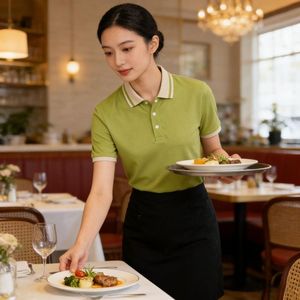 Polo Personalizzata con Logo per Ristoranti, Hotel, Cucine, Chef, Caffè, Bar, Personale - Uniforme da Lavoro con Blocchi di Colore e Ricamo per Uomo - Product Image 5