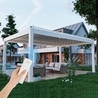 Espace de vie extérieur personnalisable Pergola motorisée en aluminium Gazebo Pavilion étanche avec cadre enduit de poudre