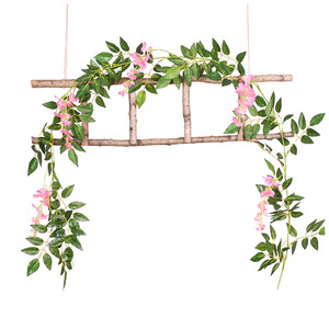 <span class=keywords><strong>Flor</strong></span> Colgante Artificial de Seda de 110 cm para Techo, Enredadera de 3 Ramas, Tiras de Flores Blancas para Decoración de Pared, Flores Colgantes de Glicina - Product Image 4