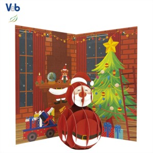 Collection de Noël personnalisée Scents Seasons, carte de vœux individuelle 3D pliable avec bonhomme de neige, Père Noël, cerf, montagne blanche - Product Image 2