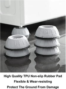 Almohadillas universales antideslizantes y antivibración para pies de lavadora, soportes silenciosos para muebles, alfombrillas elevadoras para lavadora al por mayor - Product Image 4