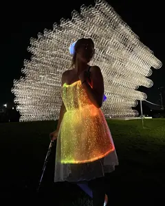 Fashion Luminous fiber optic led light up cocktail party dress Carnival Evening Dress Light-Emitting Party dance Dresses
