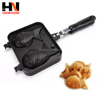 Poêle à Taiyaki 2, 3 ou 4 poissons, antiadhésive, pour gaufres, mini-œufs et crêpes, ensemble de cuisson