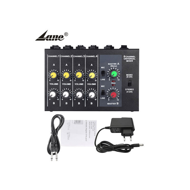Lane Xcm-803 Mixing Console Professional Audio Mixer 8 Channel Mini Mixer 8 Channel Powered Mixer