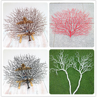 Décoration d'aquarium en plastique pour micro-paysage, avec arbre corallien artificiel, arbre en fer simulé et plantes