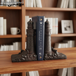 Sujetalibros de <span class=keywords><strong>Faro</strong></span> de hierro fundido negro de alto valor, artesanías de Metal de imitación antiguas hechas a mano para leer libros, marcapáginas decorativos - Product Image 2