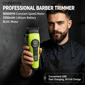 Tondeuse à cheveux rechargeable sans fil professionnelle avec moteur brushless à rotor externe haute vitesse 8000 tr/min, lame DLC et écran LCD - Product Image 3