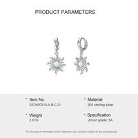 S925 Silver Opal Zircon Temperamento europeo y americano Ins Style Light Luxury Jewelry Womens Tragus Pendientes Venta
