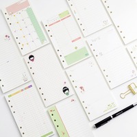 Bloc-notes à 6 trous coloré et imprimé avec motifs de dessins animés pour journalisation et planification quotidienne